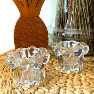 Crystal Flower Petal Candle Holders
